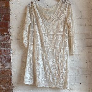 Express Cream Lace Dress